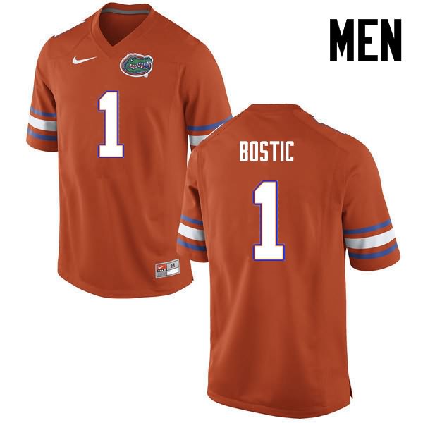 Men's NCAA Florida Gators Jonathan Bostic #1 Stitched Authentic Nike Orange College Football Jersey UNB1765GY